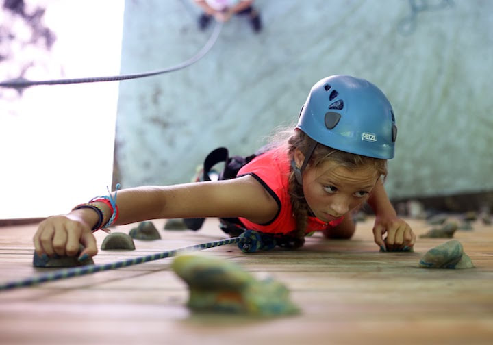 Camper on Climbing Wall - Activities
